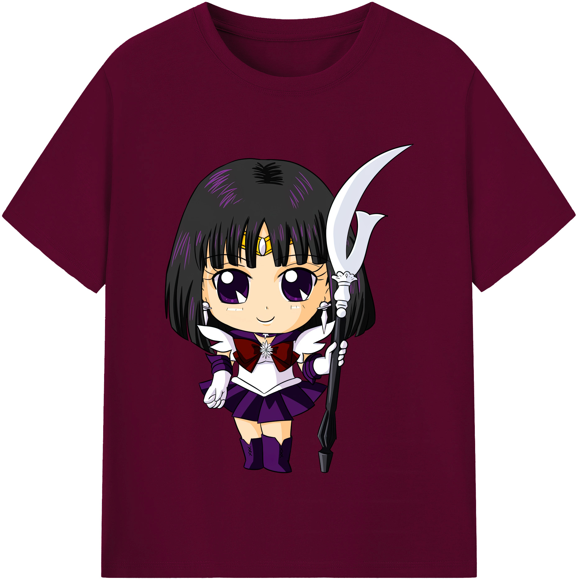 （画像用） 美少女戦士セーラームーン 土萠ほたる Sailor Moon Tomoe Hotaru （セーラーサターン；Sailor Saturn） レディースカジュアルプリントTシャツ（綿100％）